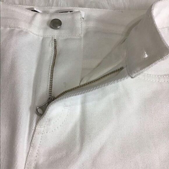 McQ by Alexander McQueen Denim Mini Skirt White Short Hybird Lace Size IT 38 - Picture 7 of 8